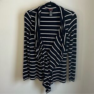 Dex Striped Open Waterfall Cardigan Womens Size M